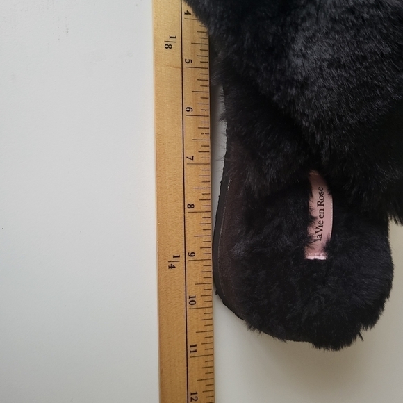 La Vie En Rose Soft Fluffy Open Toe House Slippers - Picture 11 of 11